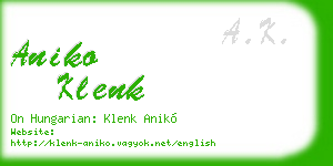 aniko klenk business card