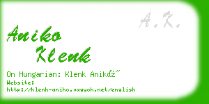 aniko klenk business card